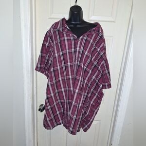 King size men's checked button-down shirt